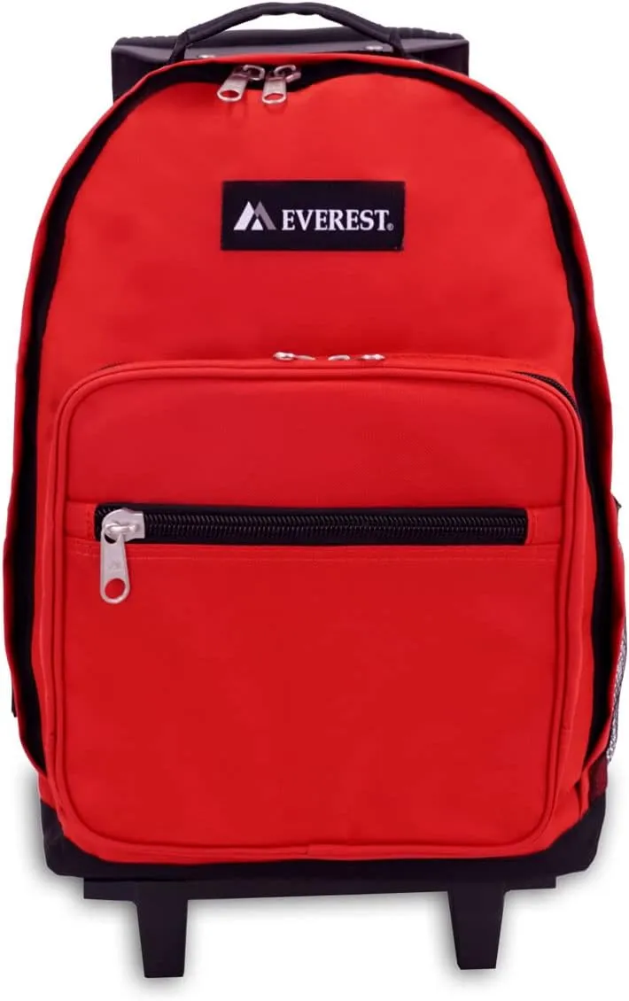 Everest Wheeled Backpack - Standard, Red, One Size,1045WH-RD/BK