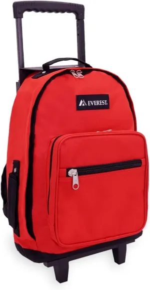 Everest Wheeled Backpack - Standard, Red, One Size,1045WH-RD/BK