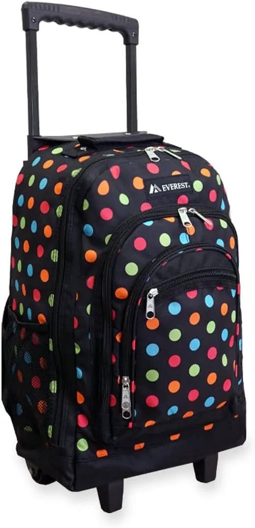 Everest Wheeled Backpack with Pattern, Polkadot, One Size