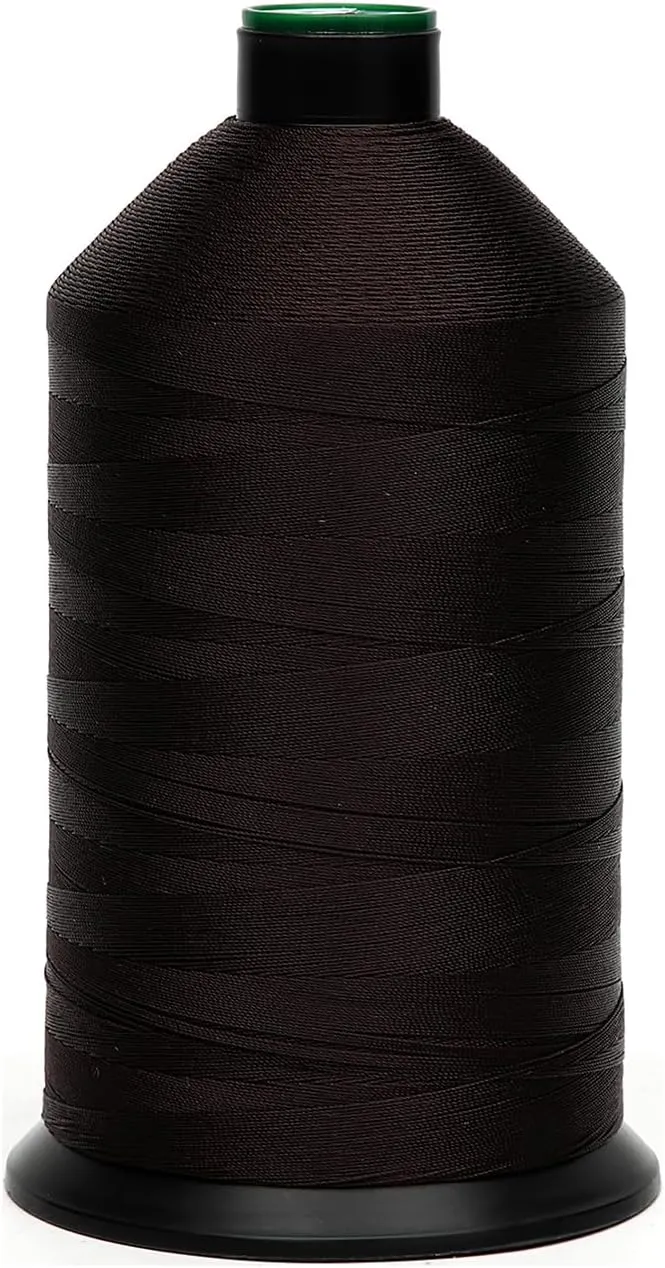 Extra Strong Bonded Nylon Thread #69 Tex70 – 16 OZ, 6000yds, Versatile Stitching Solution for Leather, Upholstery, Canvas Repair and More (Dark Brown)