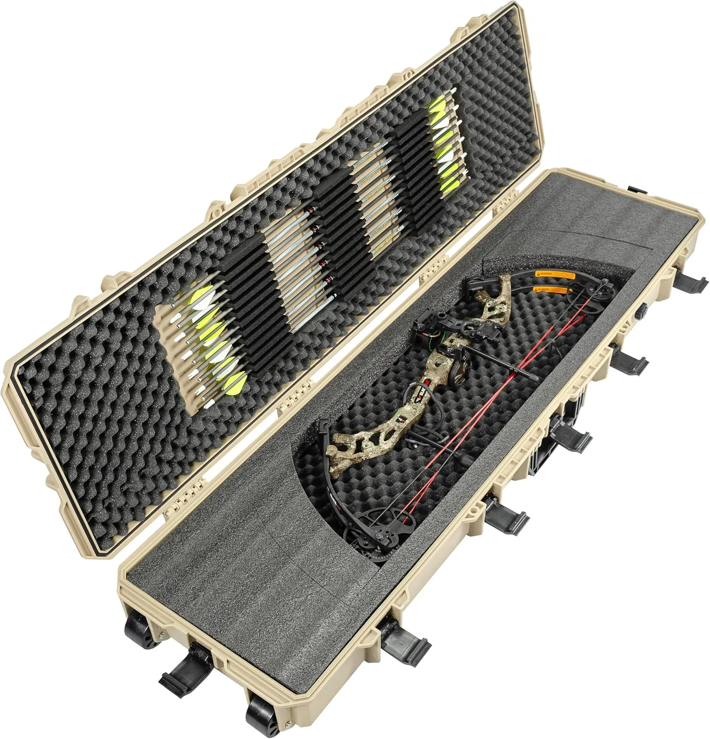 Eylar 54 Inch Intact Series Rolling Hard Bow Case, Lightweight and Durable Stacker Design with Pre-Cut Foam Insert