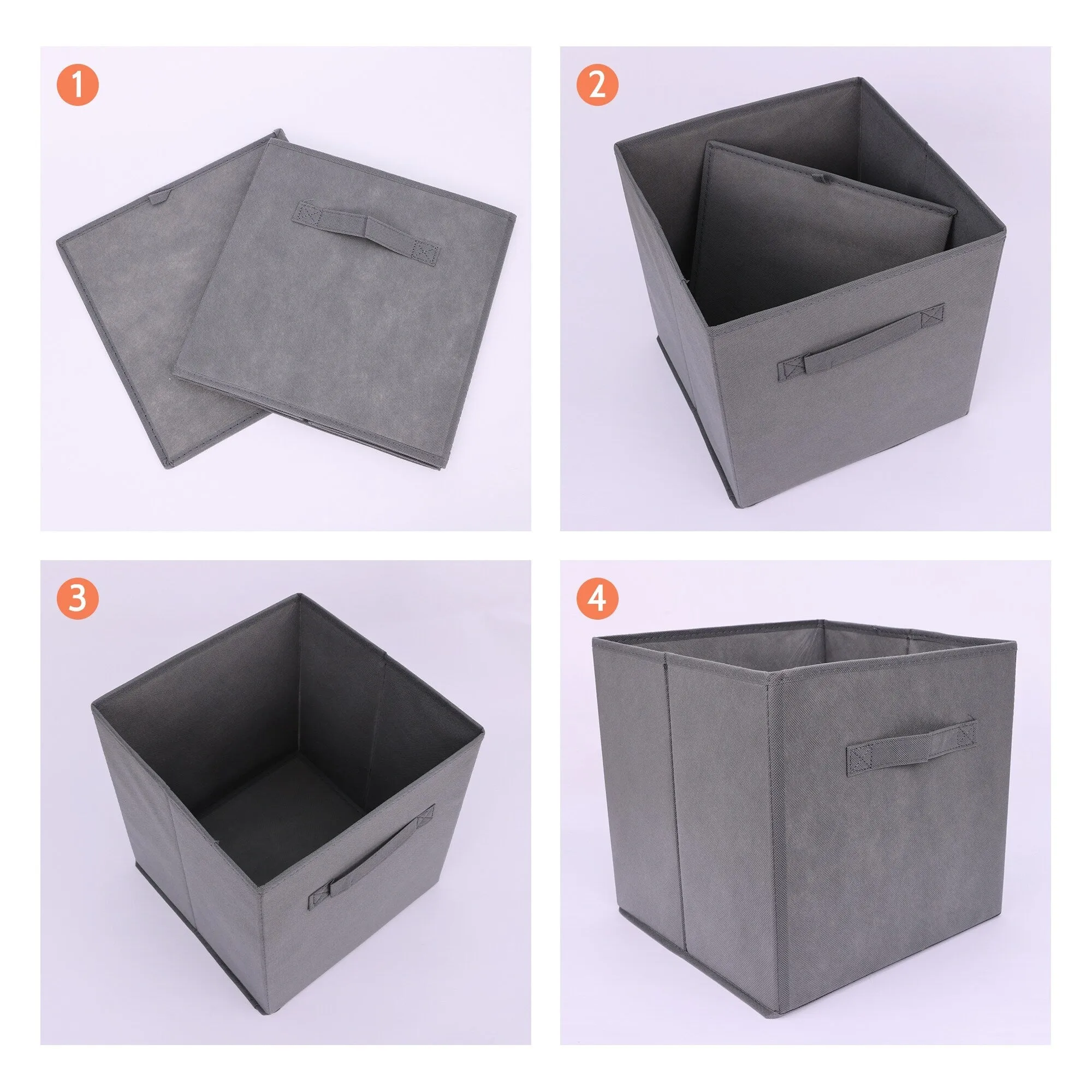 Fabric Storage Cube with Handle, Storage Bin for Shelves Closet, Collapsible Storage Basket for Organizing Clothes Books
