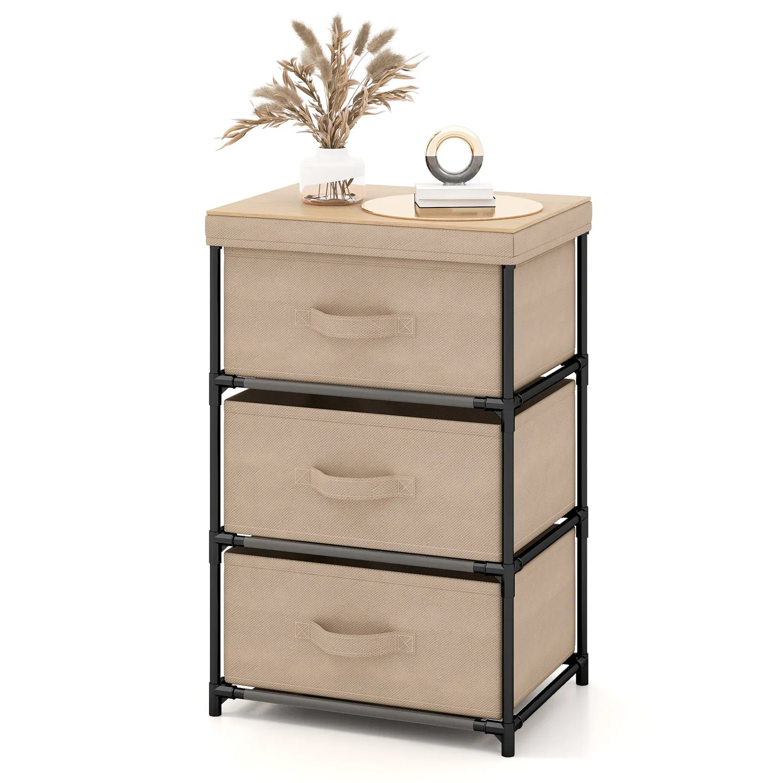 Fabric Storage Organizer Tower Unit with Removable Lid