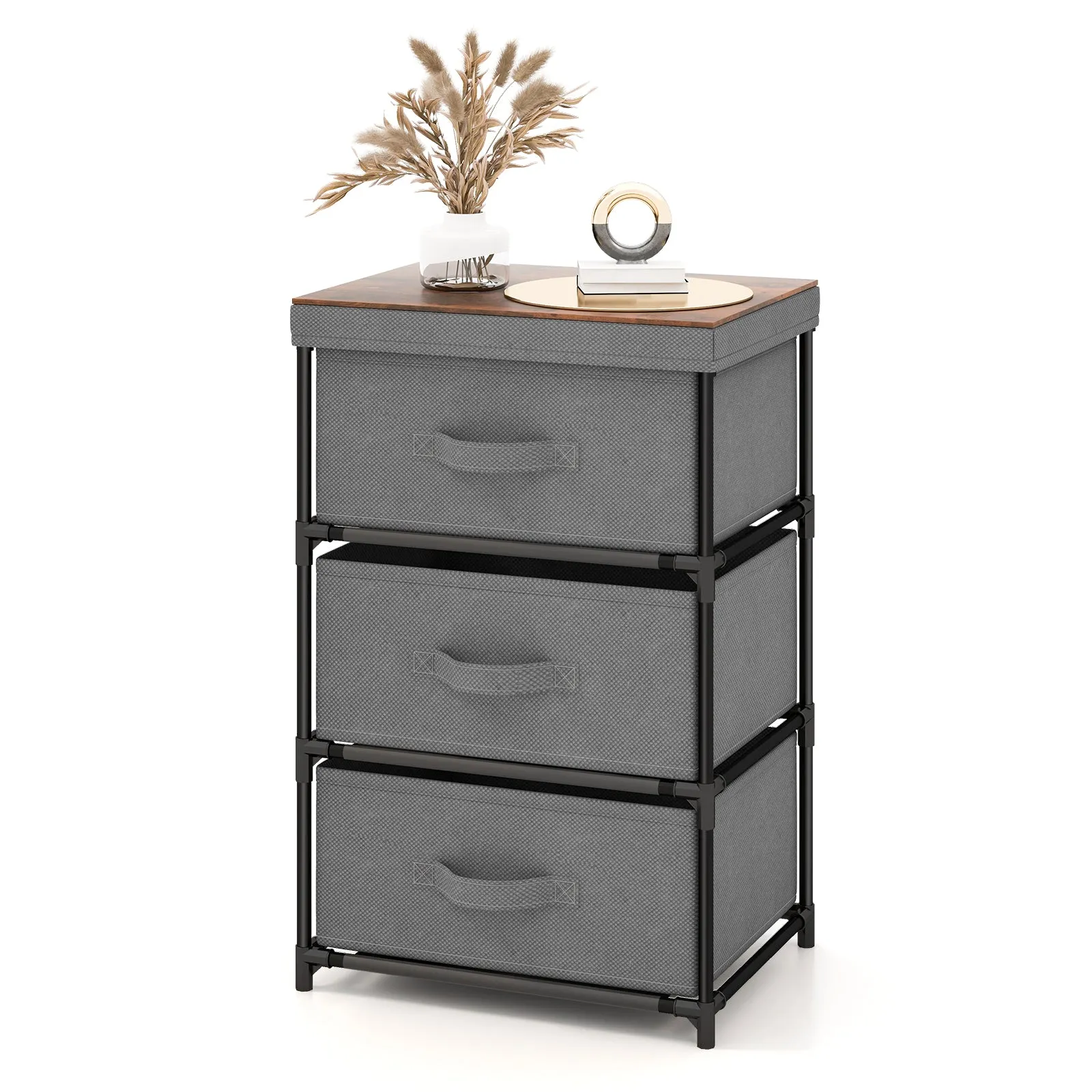 Fabric Storage Organizer Tower Unit with Removable Lid