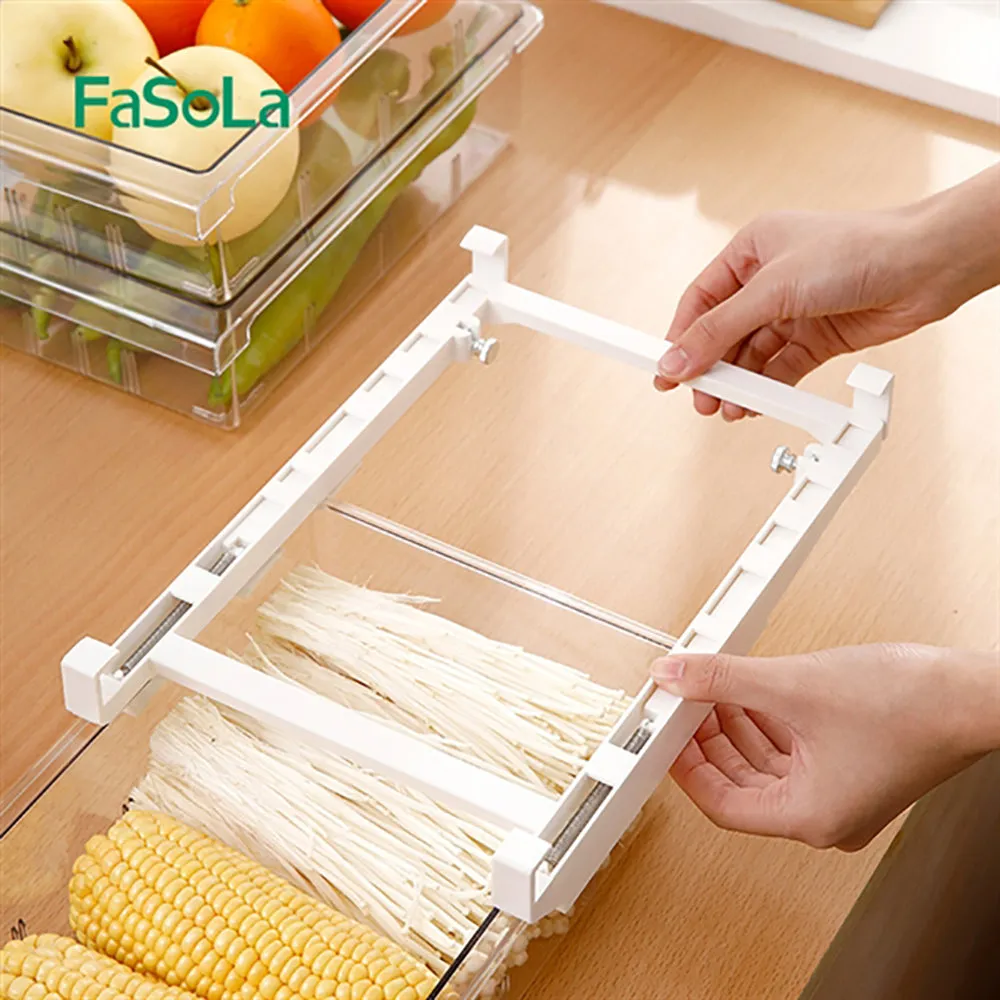 FaSoLa Transparent Fridge Drawer Storage Box 30.5*20*9.5cm