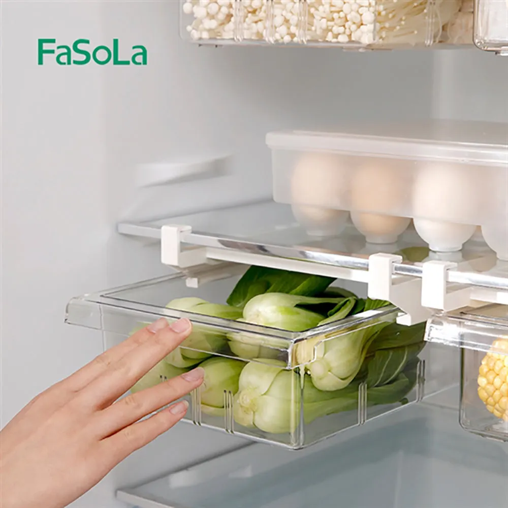 FaSoLa Transparent Fridge Drawer Storage Box 30.5*20*9.5cm