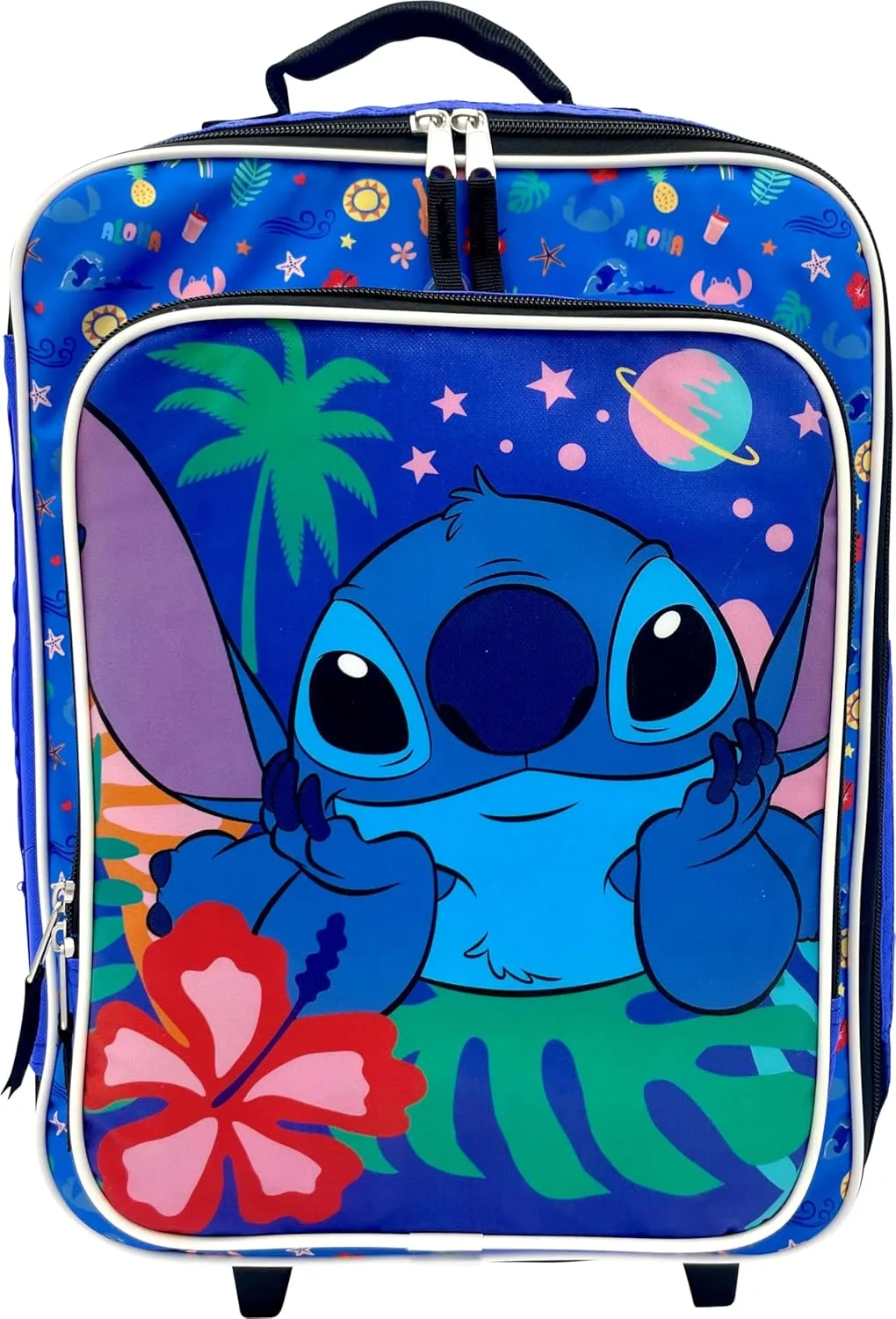 Fast Forward Kid's License 16" Soft Side Wheeled Pilot Case- Rolling Luggage (Stitch)