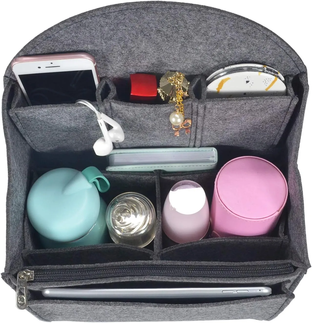 Felt Backpack Organizer Insert,Purse Organizer for Men Women Backpack Rucksack Handbag Shoulder Bag(Gray,Small)