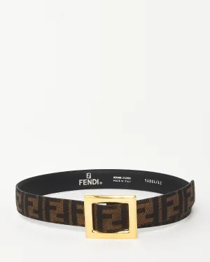 Fendi Tobacco Brown Zucca Print Canvas Waist Belt - 42 IT