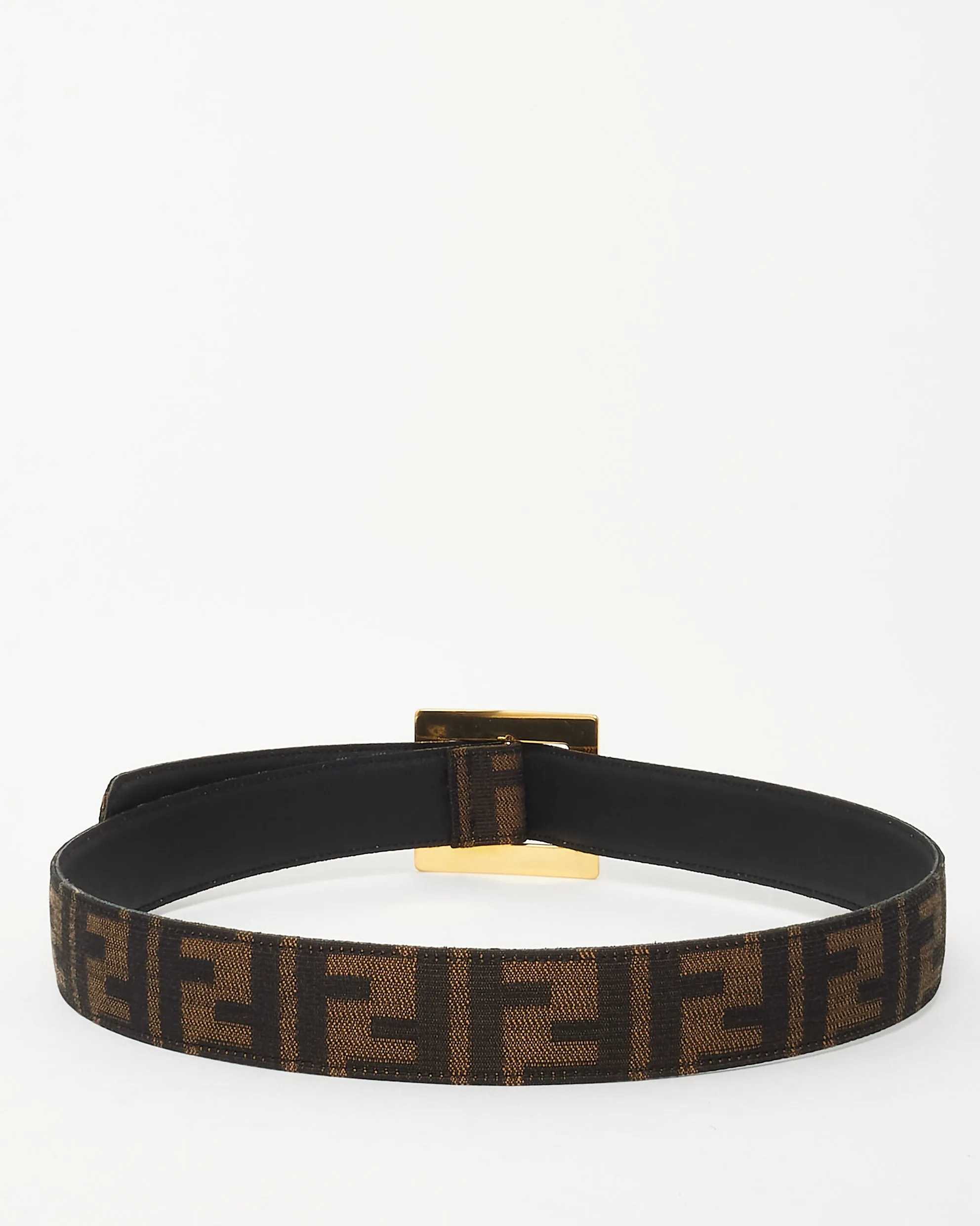 Fendi Tobacco Brown Zucca Print Canvas Waist Belt - 42 IT