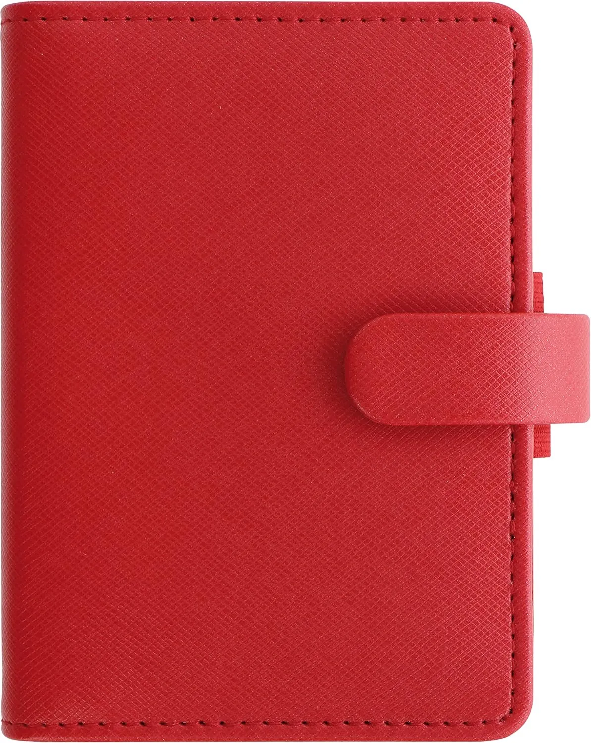 Filofax Saffiano Organizer, Mini Size, Poppy - Cross-Grain, Leather-Look, Five Rings, Week-to-View Calendar Diary, Multilingual, 2025 (C028772-25)