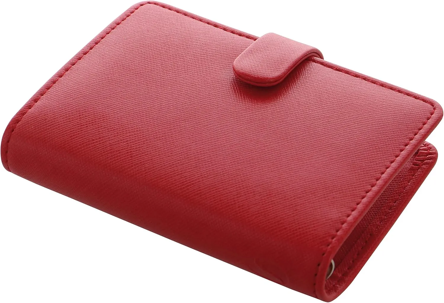 Filofax Saffiano Organizer, Mini Size, Poppy - Cross-Grain, Leather-Look, Five Rings, Week-to-View Calendar Diary, Multilingual, 2025 (C028772-25)