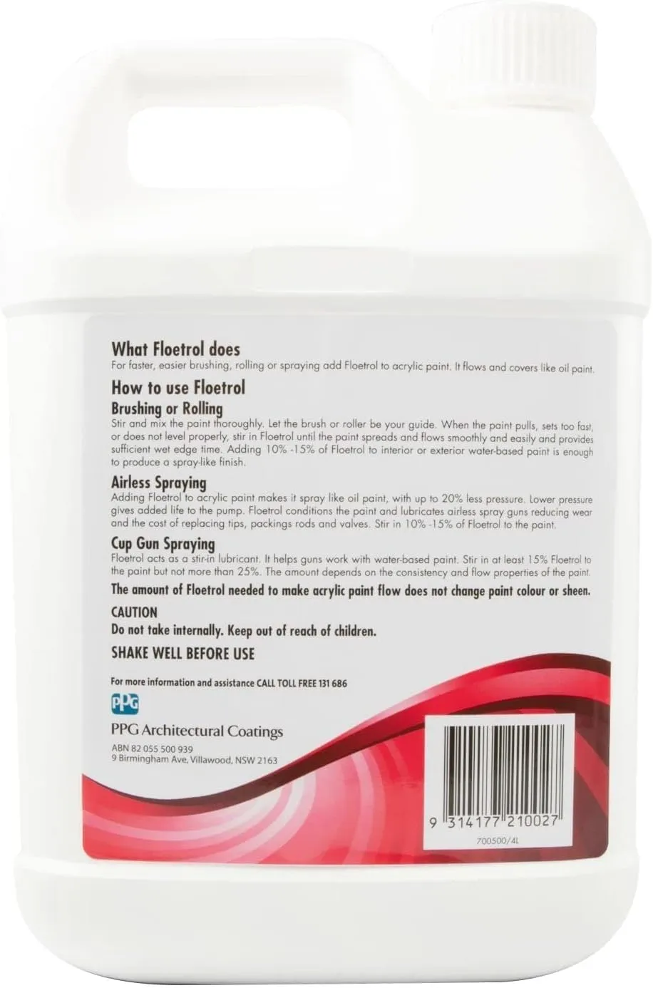 Flood Floetrol Acrylic Paint Additive and Stain Conditioner | Keeps Paint Flowing | Made in Australia (1.06 Gallon (4 L))