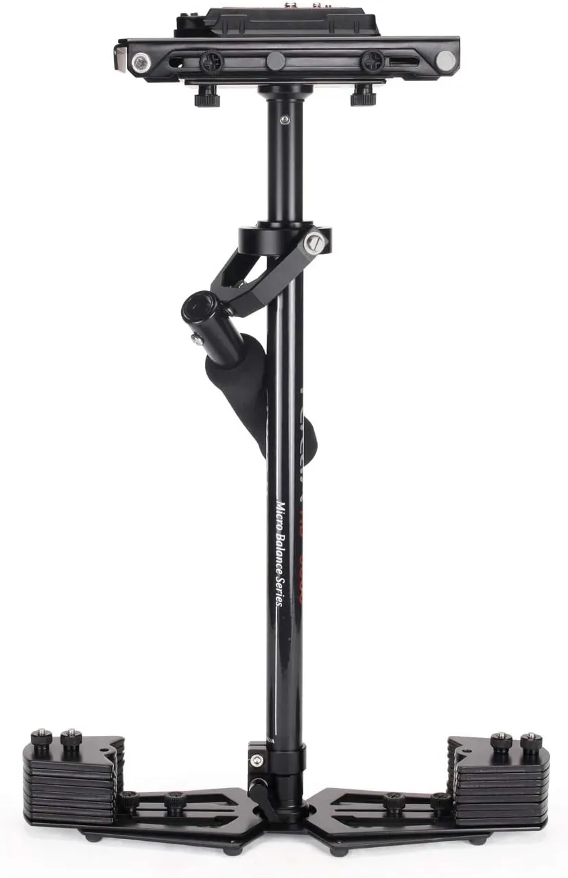 FLYCAM HD-5000 Telescopic Handheld Stabilizer for Video Cameras. Micro Balancing, Smooth Operations w 3-Axis Gimbal Handle, Expendable Base. Free Quick Release Plate & Table Clamp   Bag