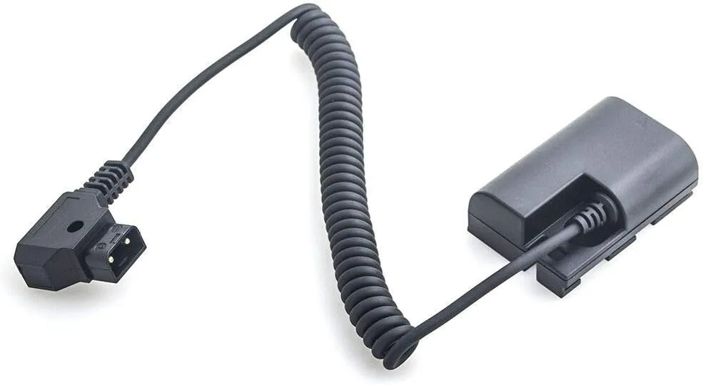 FocusFoto Fully Decoded LP-E6 Dummy Battery Power Adapter to D-tap Spring Cable for SmallHD 501 502 702 Monitor for Canon EOS 5D4 5DSR 5D2 5D3 6D 60D 7D 7D2 70D 80D 90D R, R5, R5C, R6, R6 Mark II, R7