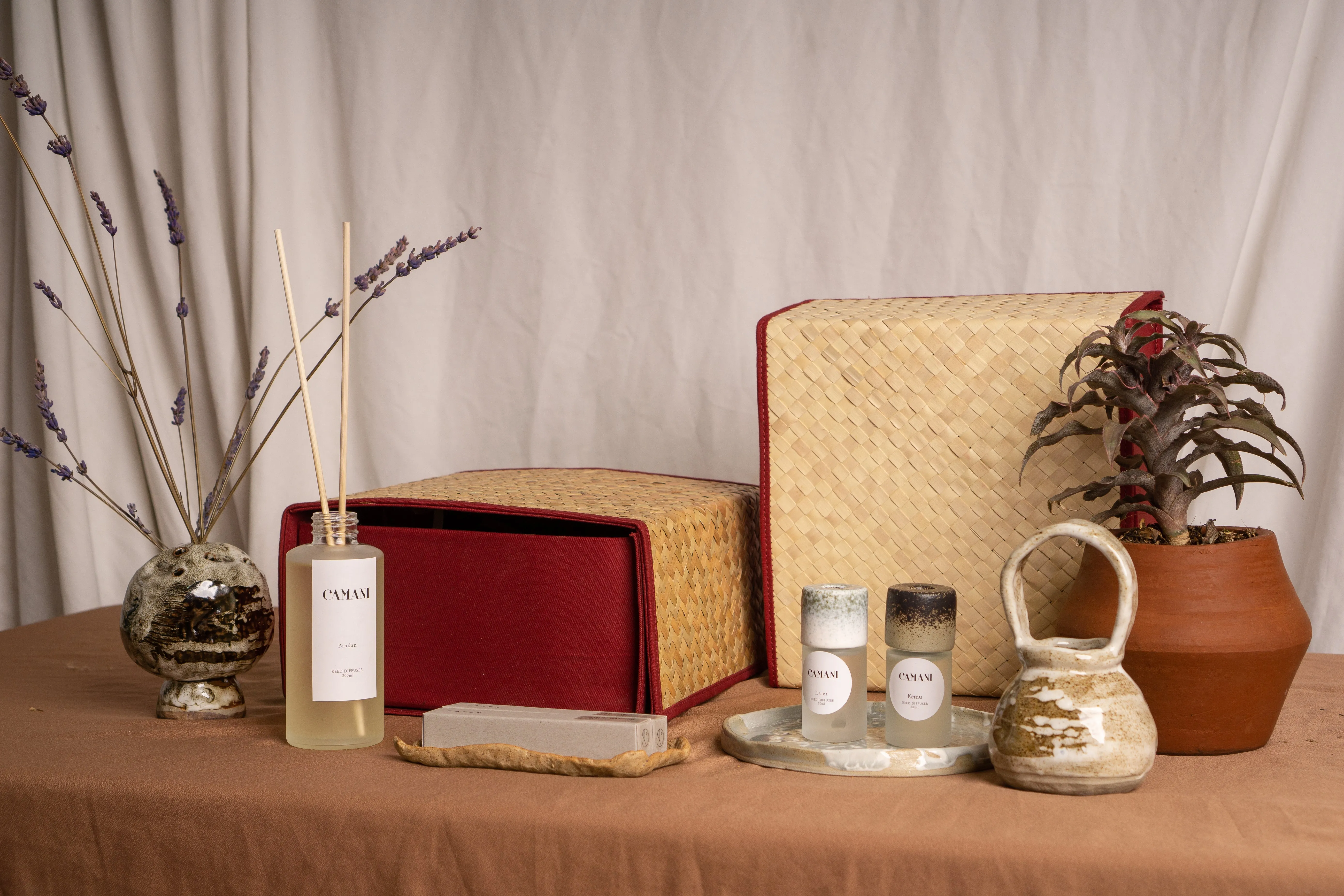 Foldable Box Purun - Maroon