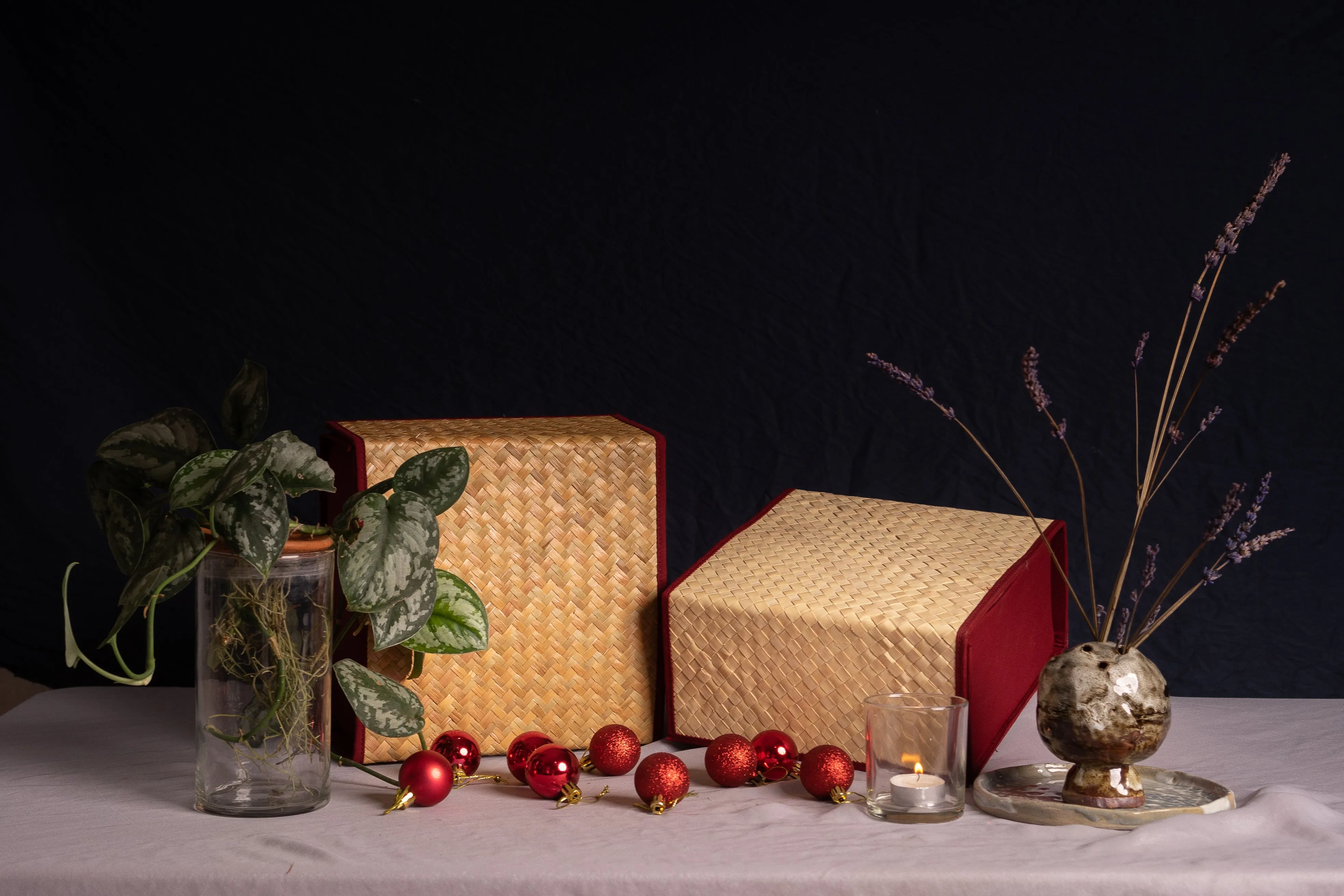 Foldable Box Purun - Maroon