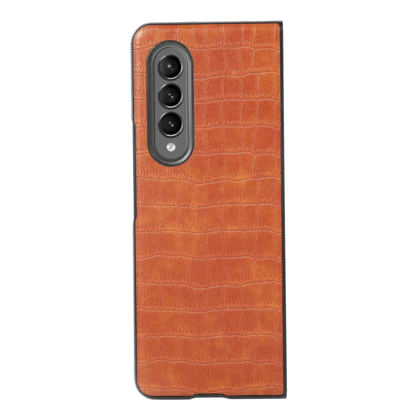 Foldable Crocodile Texture Phone Case - Pu Leather - White