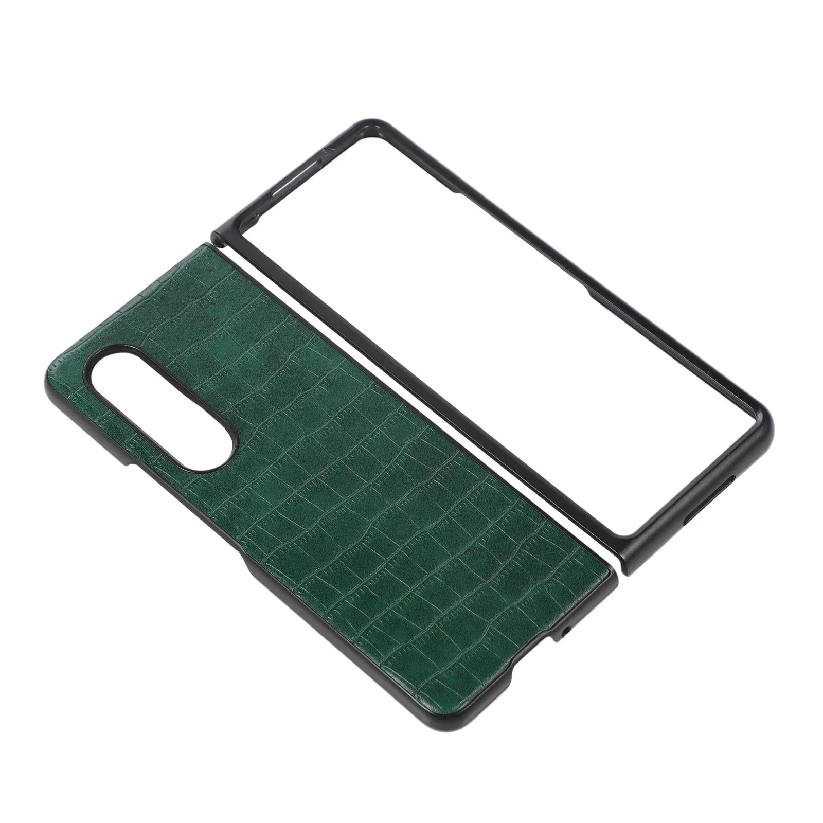 Foldable Crocodile Texture Phone Case - Pu Leather - White