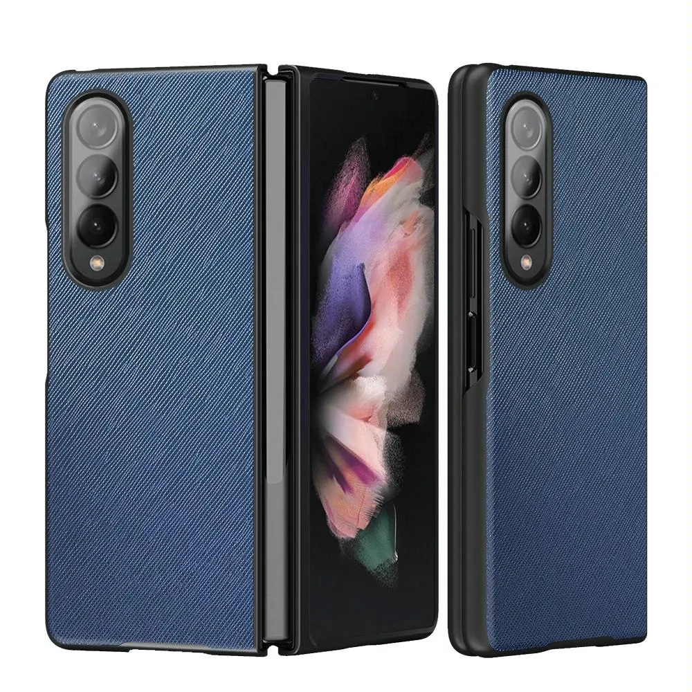 Foldable Cross Pattern Phone Case for Samsung Galaxy z Fold 4 / 5g - Foldable Design - Black