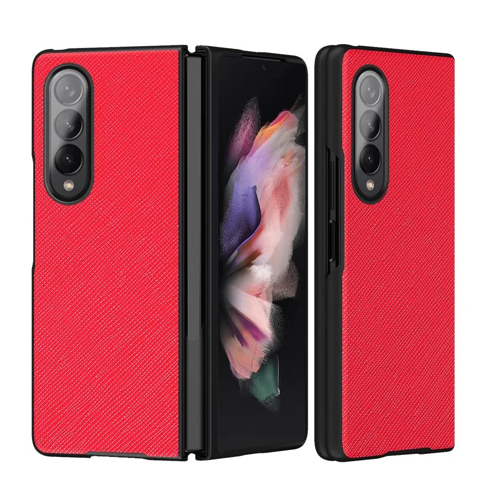 Foldable Cross Pattern Phone Case for Samsung Galaxy z Fold 4 / 5g - Foldable Design - Black