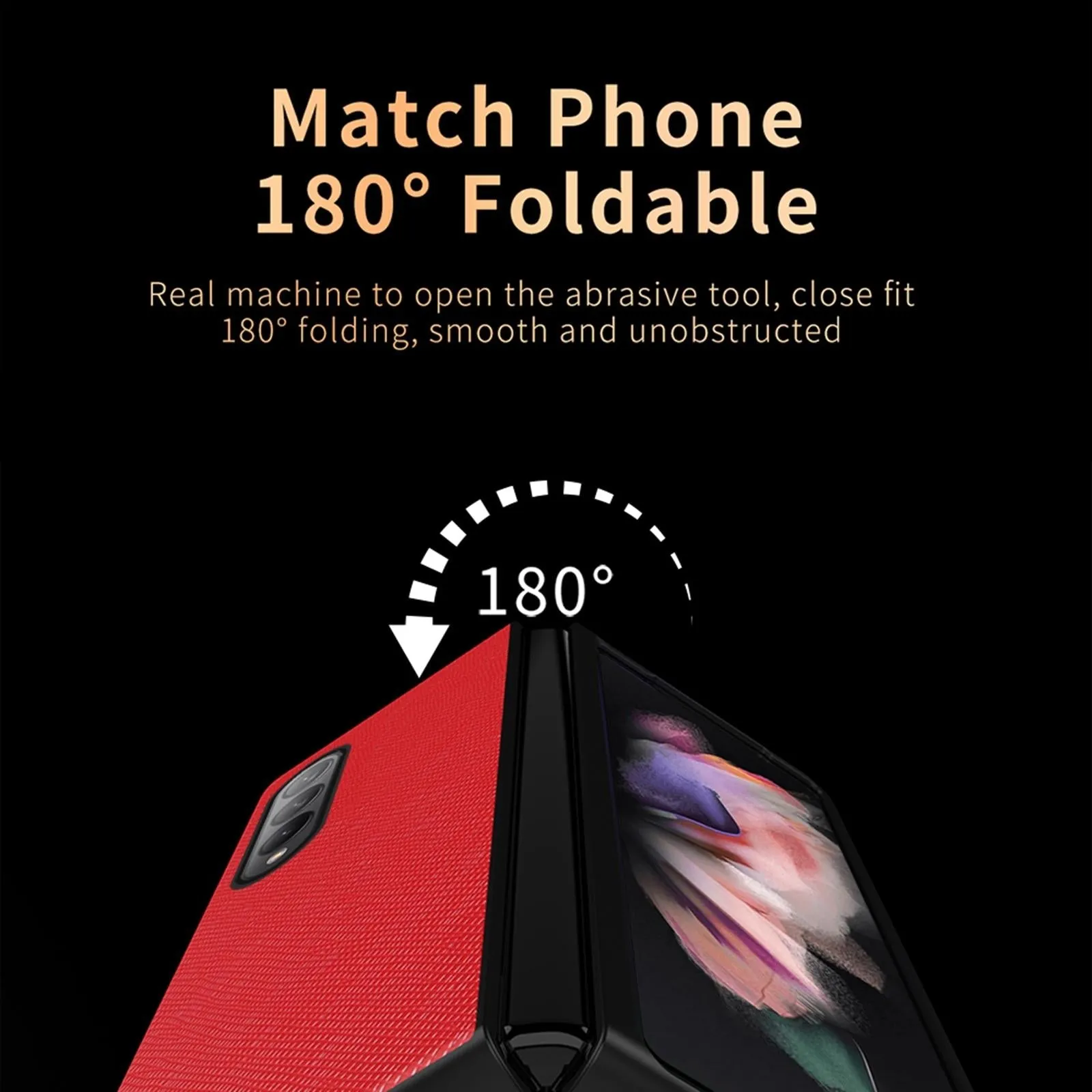 Foldable Cross Pattern Phone Case for Samsung Galaxy z Fold 4 / 5g - Foldable Design - Black