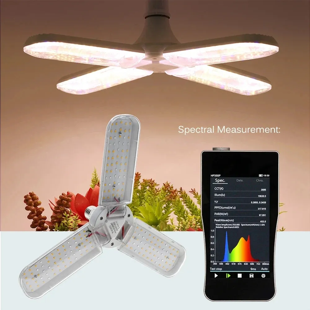Foldable E27 LED Grow Light Bulb SMD2835 Full Spectrum Phyto Lamp for Indoor Plants, Bloom & Flowering Gardens