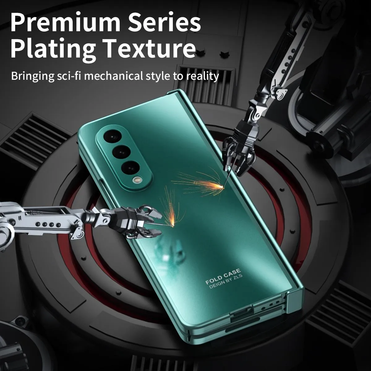 Foldable Electroplated 5g Case for Samsung Galaxy z Fold 4 - Rose Gold