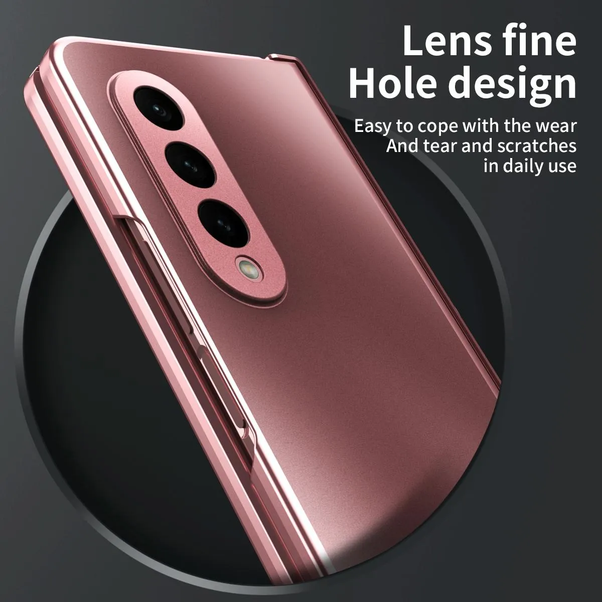 Foldable Electroplated 5g Case for Samsung Galaxy z Fold 4 - Rose Gold
