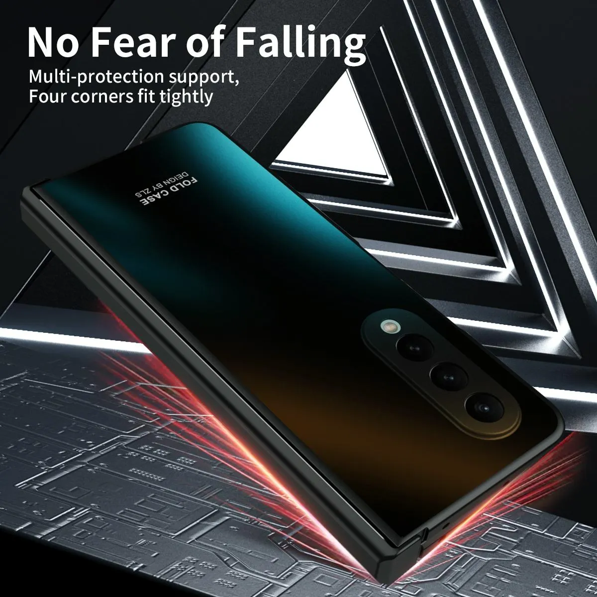 Foldable Electroplated 5g Case for Samsung Galaxy z Fold 4 - Rose Gold