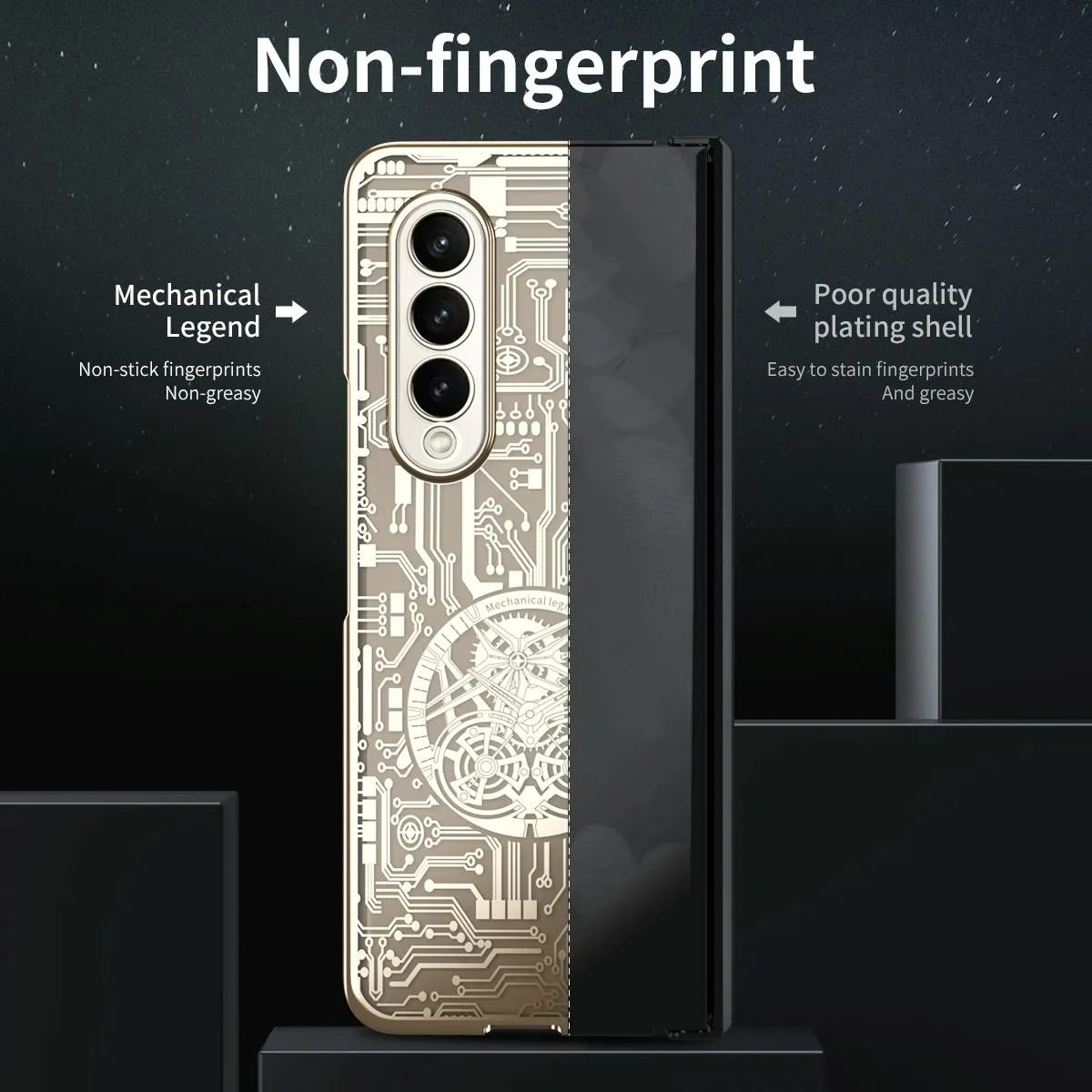 Foldable Electroplated Phone Case - Mechanical Legend 4.5g - Silver