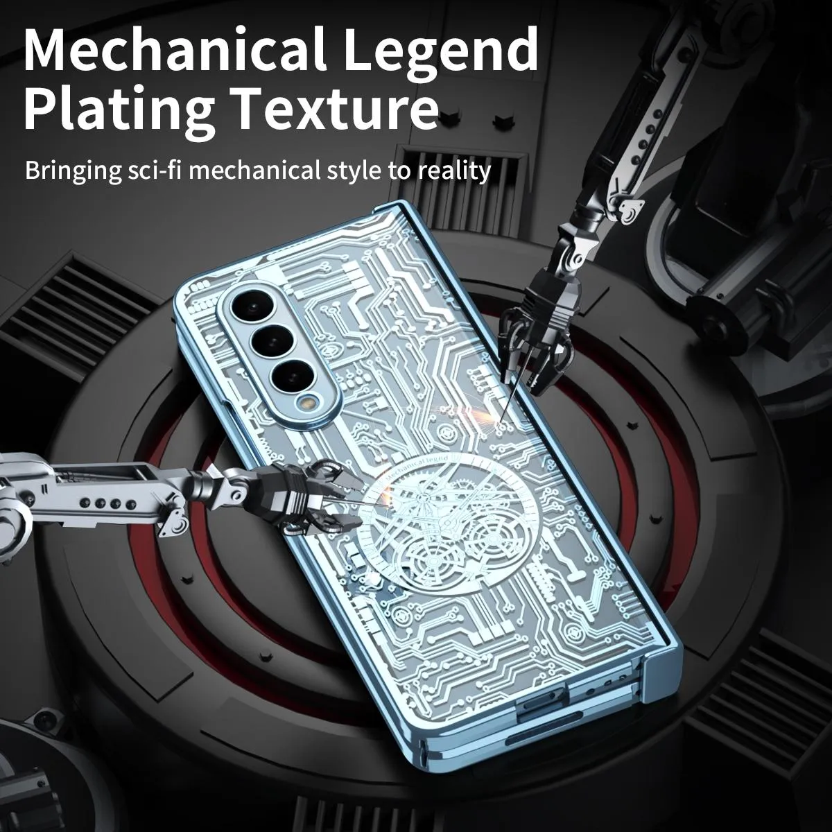 Foldable Electroplated Phone Case - Mechanical Legend 4.5g - Silver
