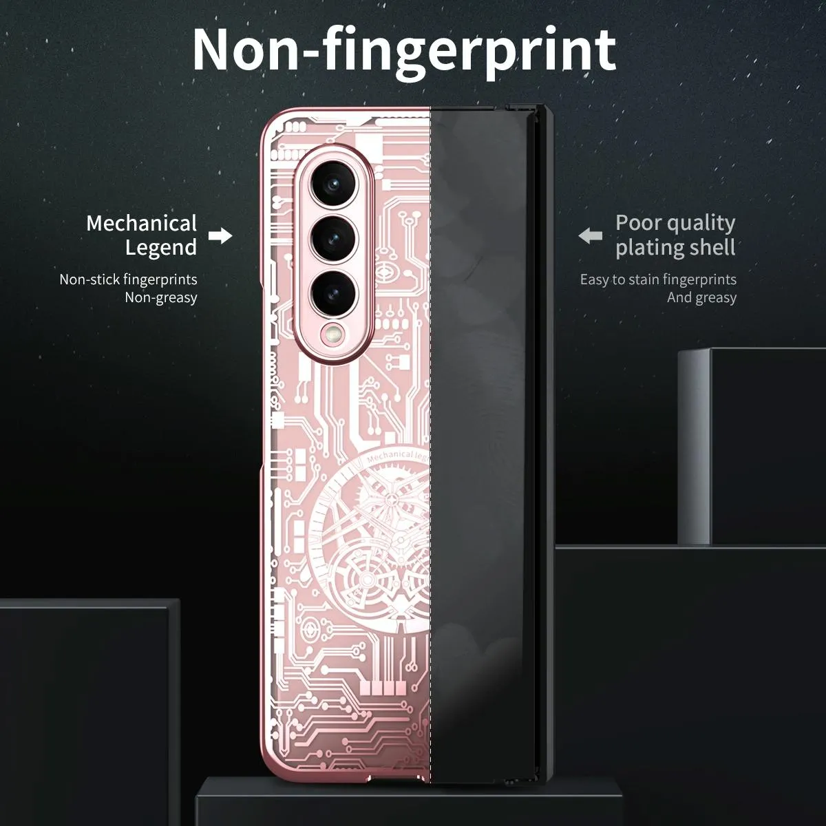 Foldable Electroplated Phone Case - Mechanical Legend 4.5g - Silver