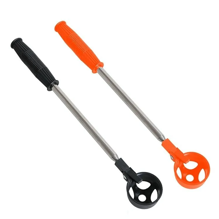 Foldable Golf Ball Picker With Stainless Steel Rod - 8 Sections - Black