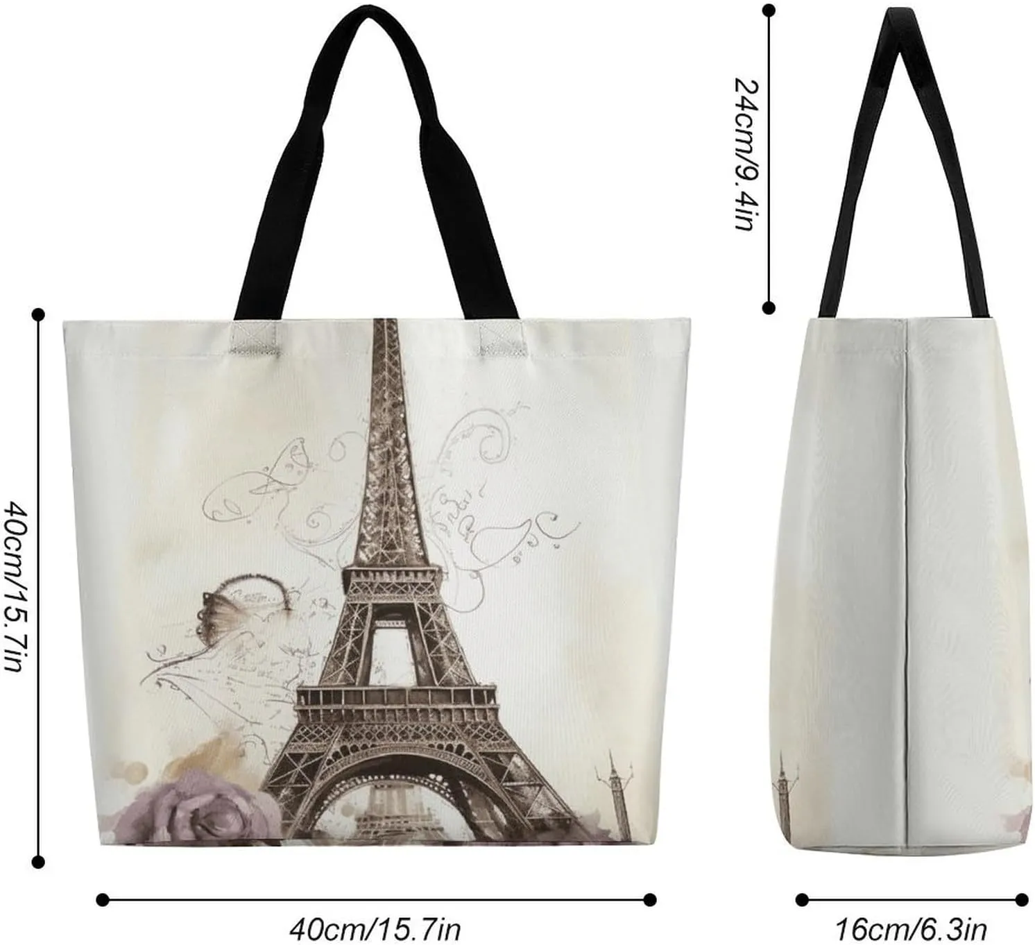 Foldable Grocery Bag Reusable Shopping Bag Pink Flower Tropical Plant Tote Bag Casual Handbags for Work Shopping