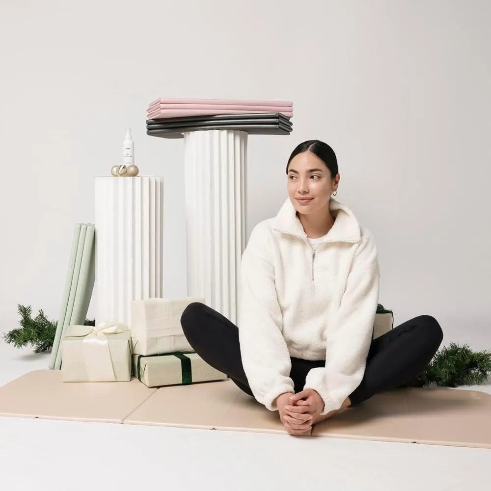 Foldable Multi-Purpose Fitness & Yoga/Pilates Mat, Workout Mat with Non-Slip Surface, Portable & Lightweight, For Studio or Home Use, As Seen on Shark Tank