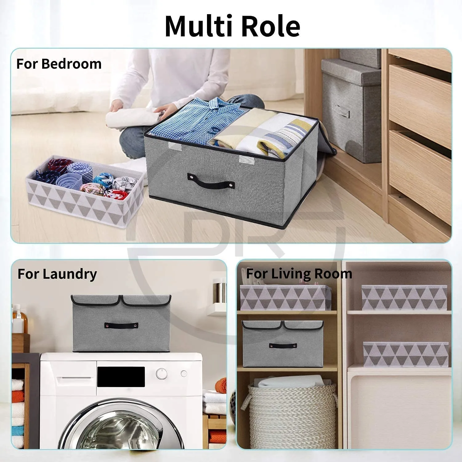 Foldable Rectangular Stackable Storage Bins/Closet Organizer
