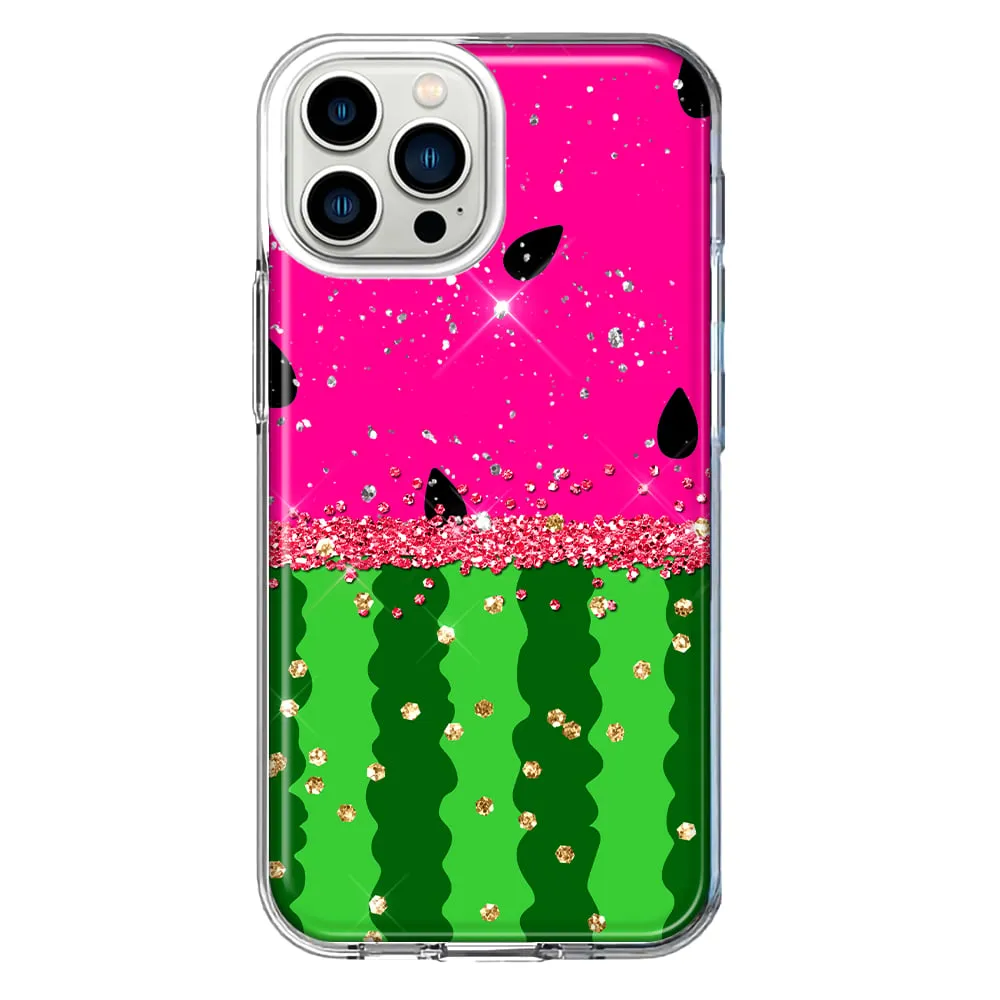 For Apple iPhone 11 Pro Summer Watermelon Sugar Vacation Tropical Fruit Pink Green Design Hybrid Protective Phone Case Cover
