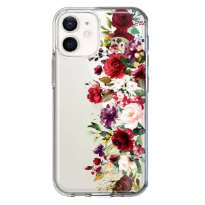 For Apple iPhone 11 Red Summer Watercolor Floral Bouquets Ruby Flowers Design Hybrid Protective Phone Case Cover