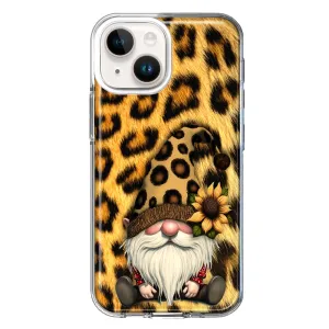 For Apple iPhone 13 Mini Gnome Sunflower Leopard Design Hybrid Protective Phone Case Cover