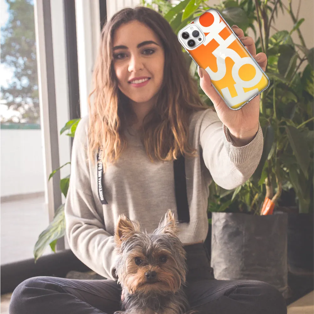For Apple iPhone 13 Pro Max Orange Yellow Clear Funny Text Quote Fosho Design Hybrid Protective Phone Case Cover