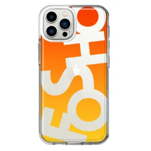 For Apple iPhone 13 Pro Max Orange Yellow Clear Funny Text Quote Fosho Design Hybrid Protective Phone Case Cover