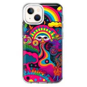 For Apple iPhone 13 Psychedelic Trippy Hippie Night Walk Hybrid Protective Phone Case Cover