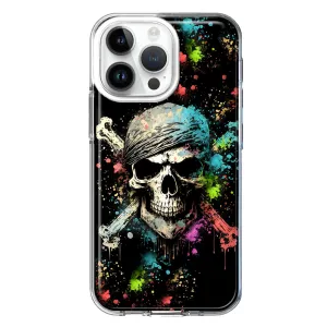 For Apple iPhone 14 Pro Max Fantasy Paint Splash Pirate Skull Design Hybrid Protective Phone Case Cover
