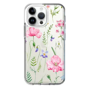 For Apple iPhone 14 Pro Max Spring Pastel Wild Flowers Summer Classy Elegant Beautiful Design Hybrid Protective Phone Case Cover