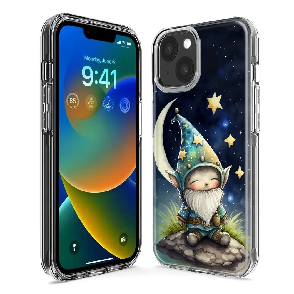 For Apple iPhone 15 Plus Stars Moon Starry Night Space Gnome Case Cover