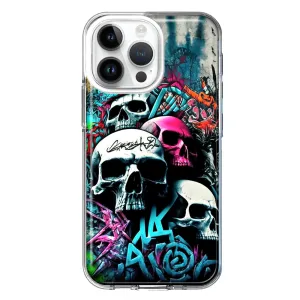 For Apple iPhone 15 Pro Max Skulls Graffiti Painting Art Design Hybrid Protective Phone Case Cover