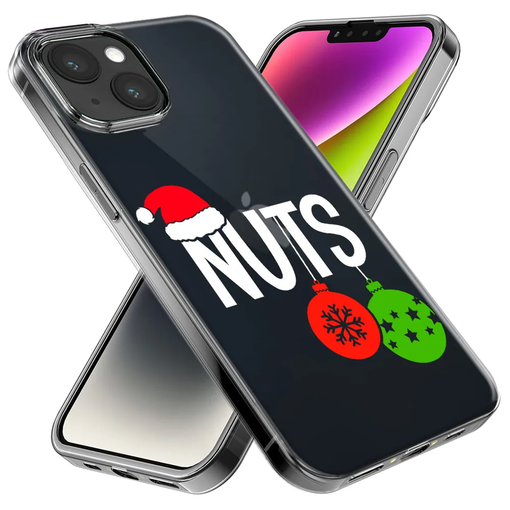 For Apple iPhone XS/X Christmas Funny Couples Chest Nuts Ornaments Design Hybrid Protective Phone Case Cover