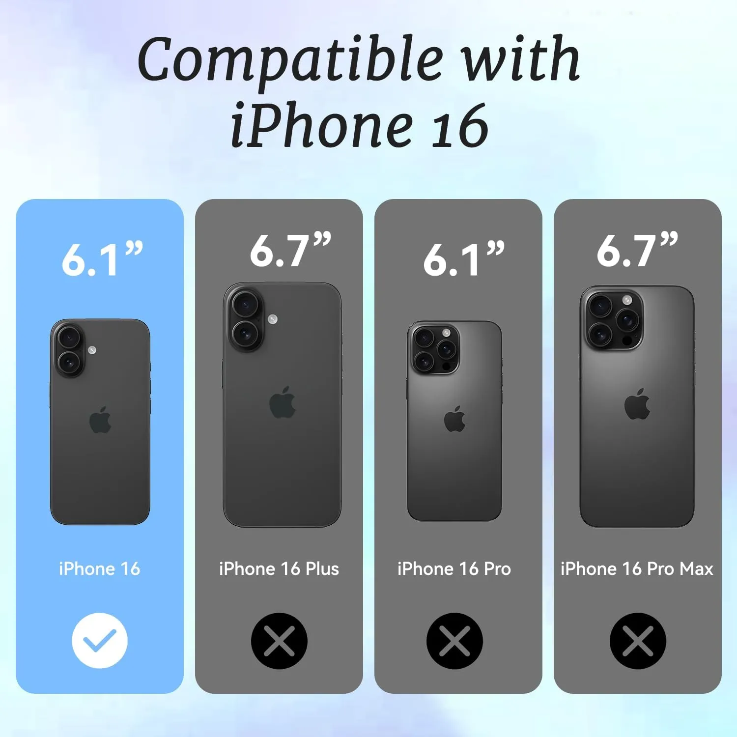 for iPhone 16 Case, Coastal Collage with Seahorses & I Love You, Soft Slim TPU Protective Cover Compatible with MagSafe, Shock-Absorbing TPE Strips & Camera Lens Protection for Women Ocean