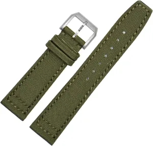 for IWC Pilot Spitfire Timezone TopGun Strap Green Black Belts Wristwatch Straps 20mm 21mm 22mm Nylon Canvas Fabric Watch Band
